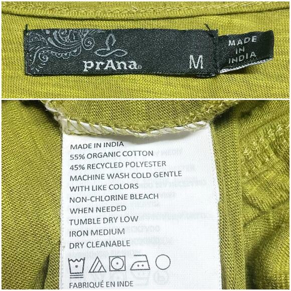 PRANA Ocupas Short-Sleeve Organic Cotton Top in Sweet Grass Green Size M - Picture 8 of 8